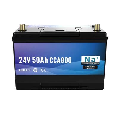 качество 24V 50Ah натриево-ионный аккумулятор 800CCA Bluetooth высоковольтный запуск и питание аккумулятор для коммерческих грузовиков электрические вилочные погрузчики и морские системы завод