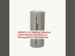 26650FS3 3.2V 3000mah Цилиндрическая батарея LiFePo4 Литий-ионная батарея Перезаряжаемая скорость разряда 3C